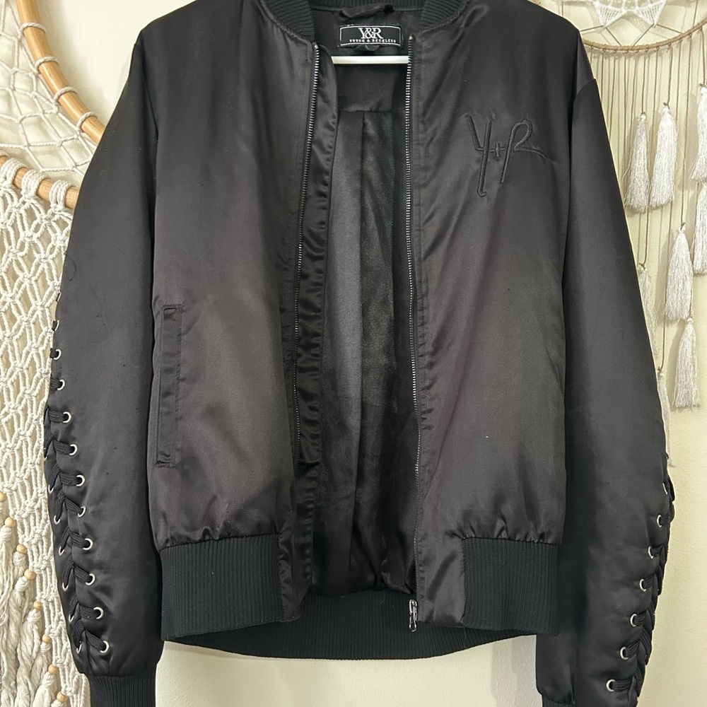 Women’s Young & Reckless Black Bomber Jacket